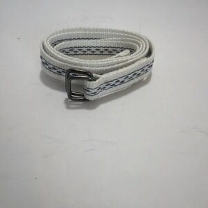 Fabric 3/4 Inch White & Blue Geometric Belt